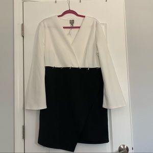 Asos bodycon dress black and white